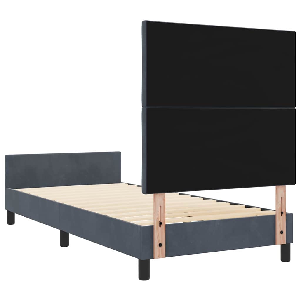 Krevet s opruga kutije Tamno siva 90 x 190 cm Baršun
