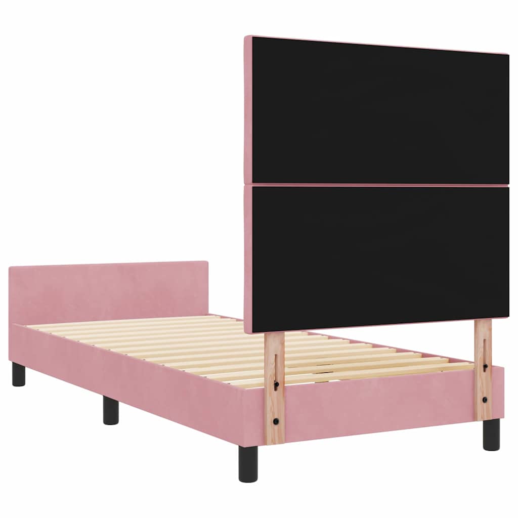 Krevet s opruga kutije Ružičasta 90 x 200 cm Baršun