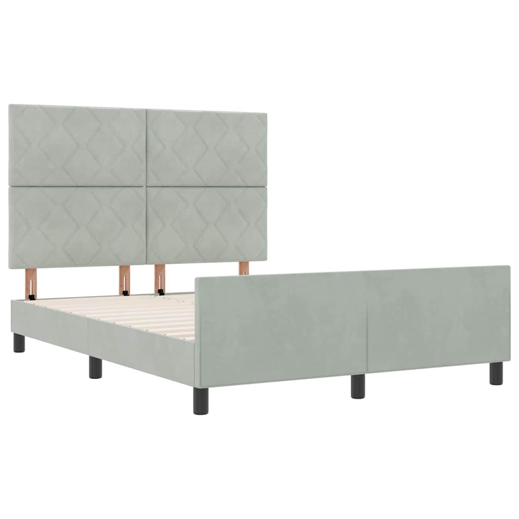 Krevet s opruga kutije Svjetlosiva 140 x 190 cm Baršun
