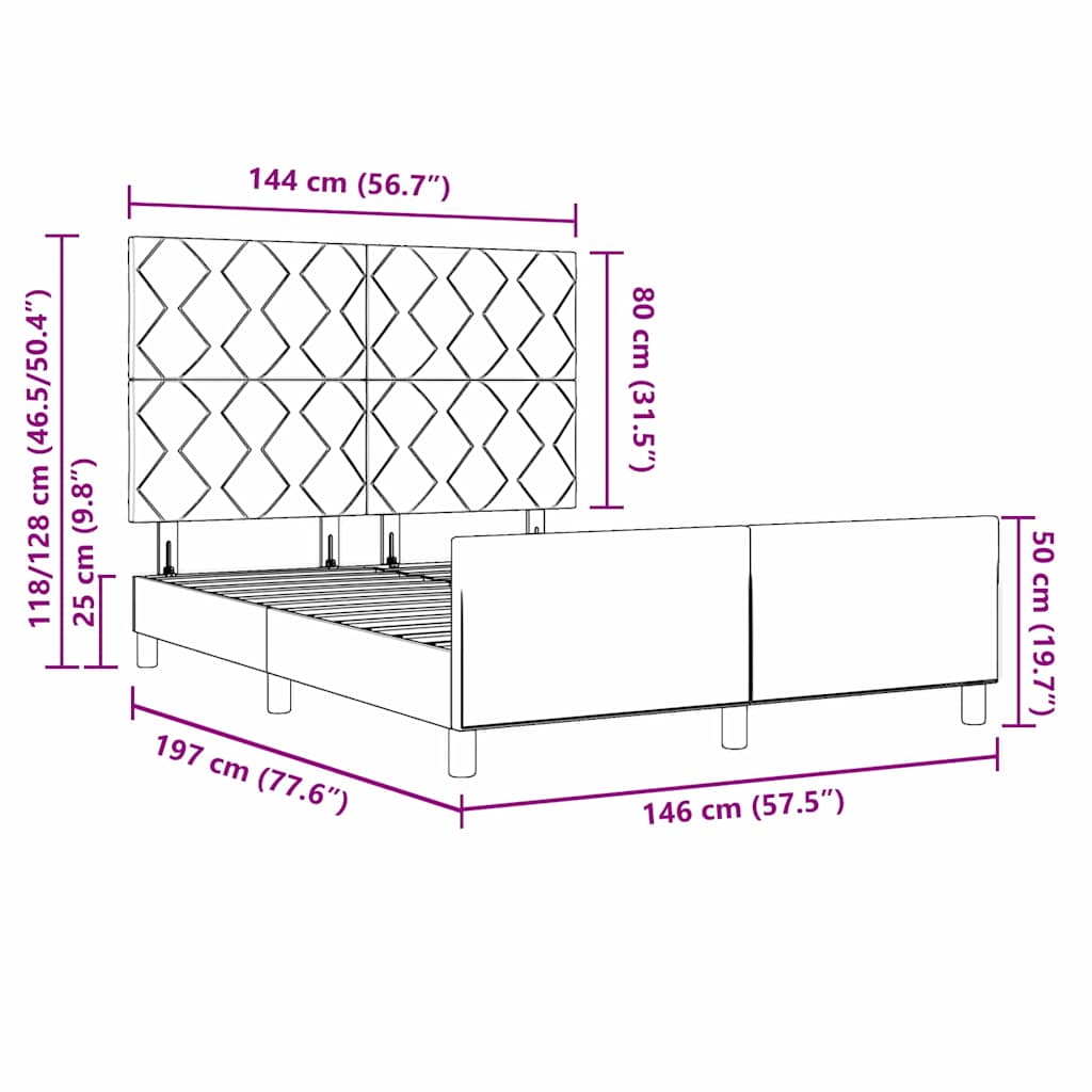 Krevet s opruga kutije Tamnozelena 140 x 190 cm Baršun