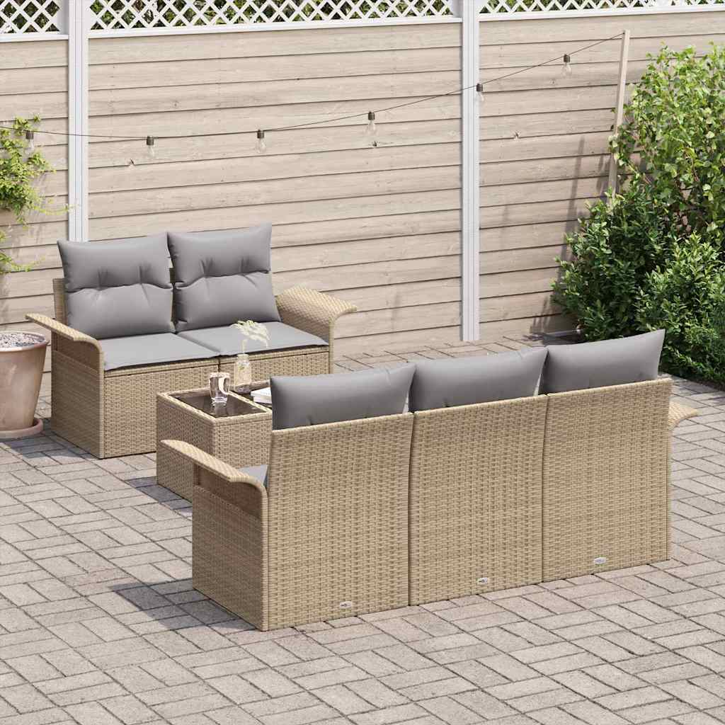 Sjedeća garnitura za vrt 6 pcs Bež i siva 55 x 55 x 37 cm