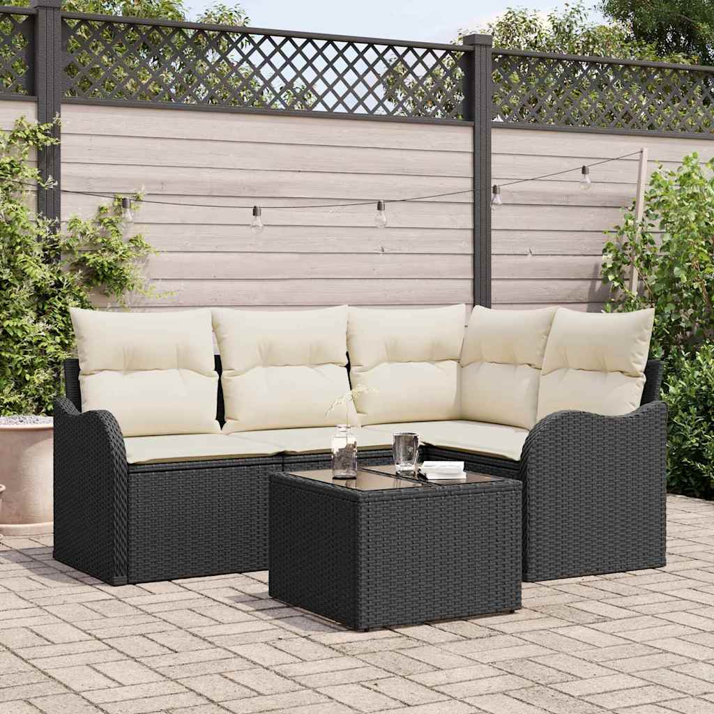 Sjedeća garnitura za vrt s pohranom 5 pcs Smeđa poliratan