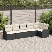 Sjedeća garnitura za vrt 6 kom. Crna poliratan 287,5 x 122,5 x 69 cm