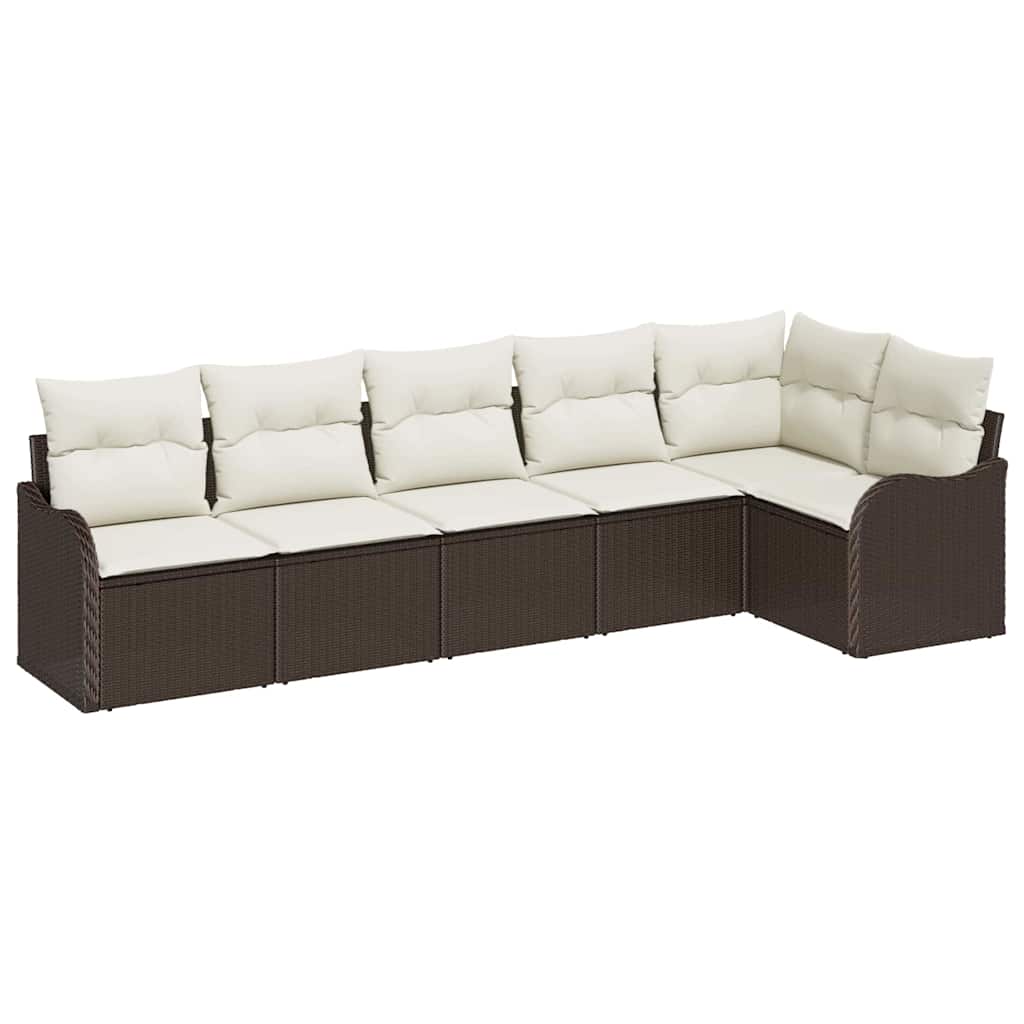 Sjedeća garnitura za vrt s pohranom 6 pcs Smeđa poliratan