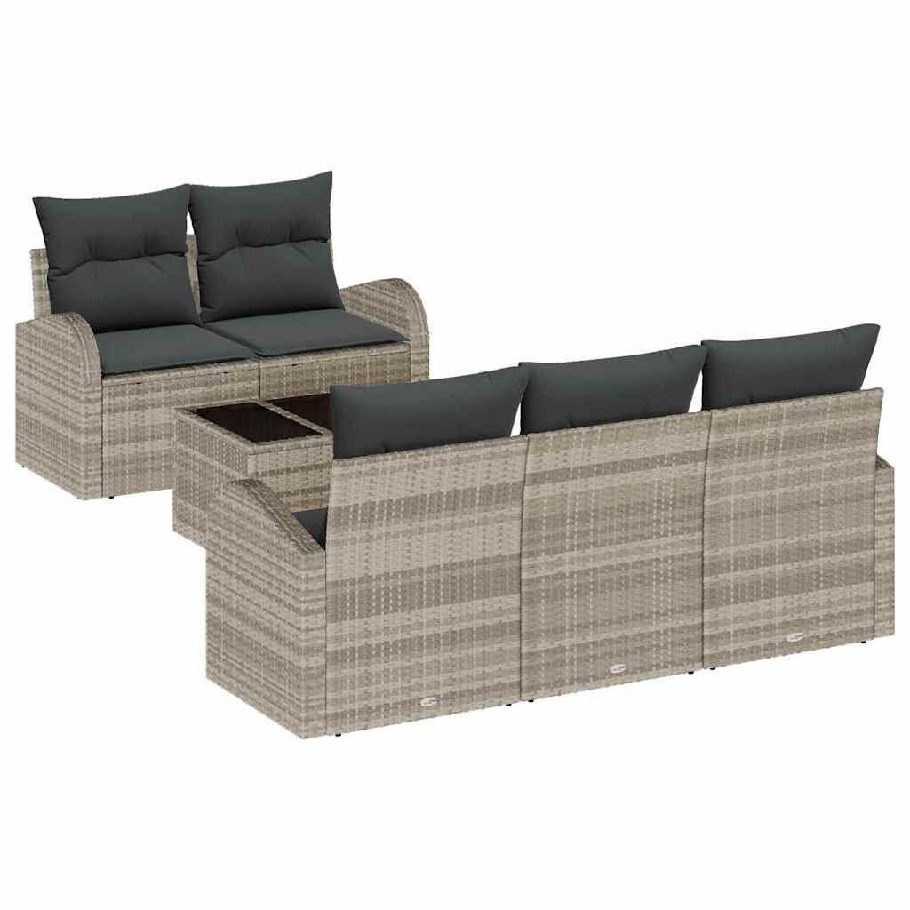 Sjedeća garnitura za vrt 6 pcs Svijetlo siva i tamno siva