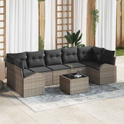 Sjedeća garnitura za vrt 8 pcs Siva 289 x 124 x 69 cm poliratan