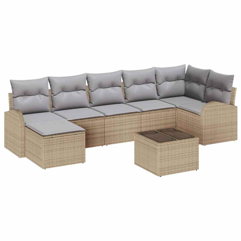 Set sofe s jastukom s pohranom 8 pcs Bež poliratan
