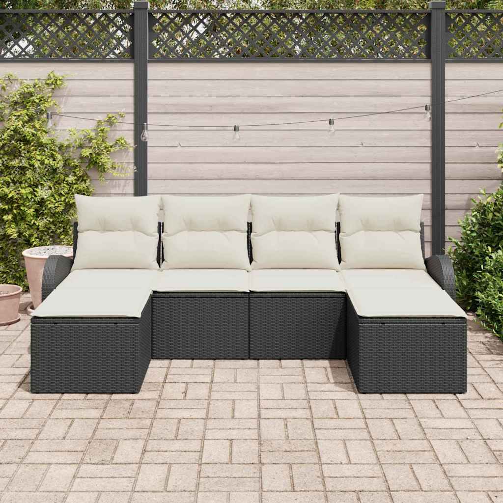 Set sofe s jastukom s pohranom 6 pcs Crna i bijela poliratan