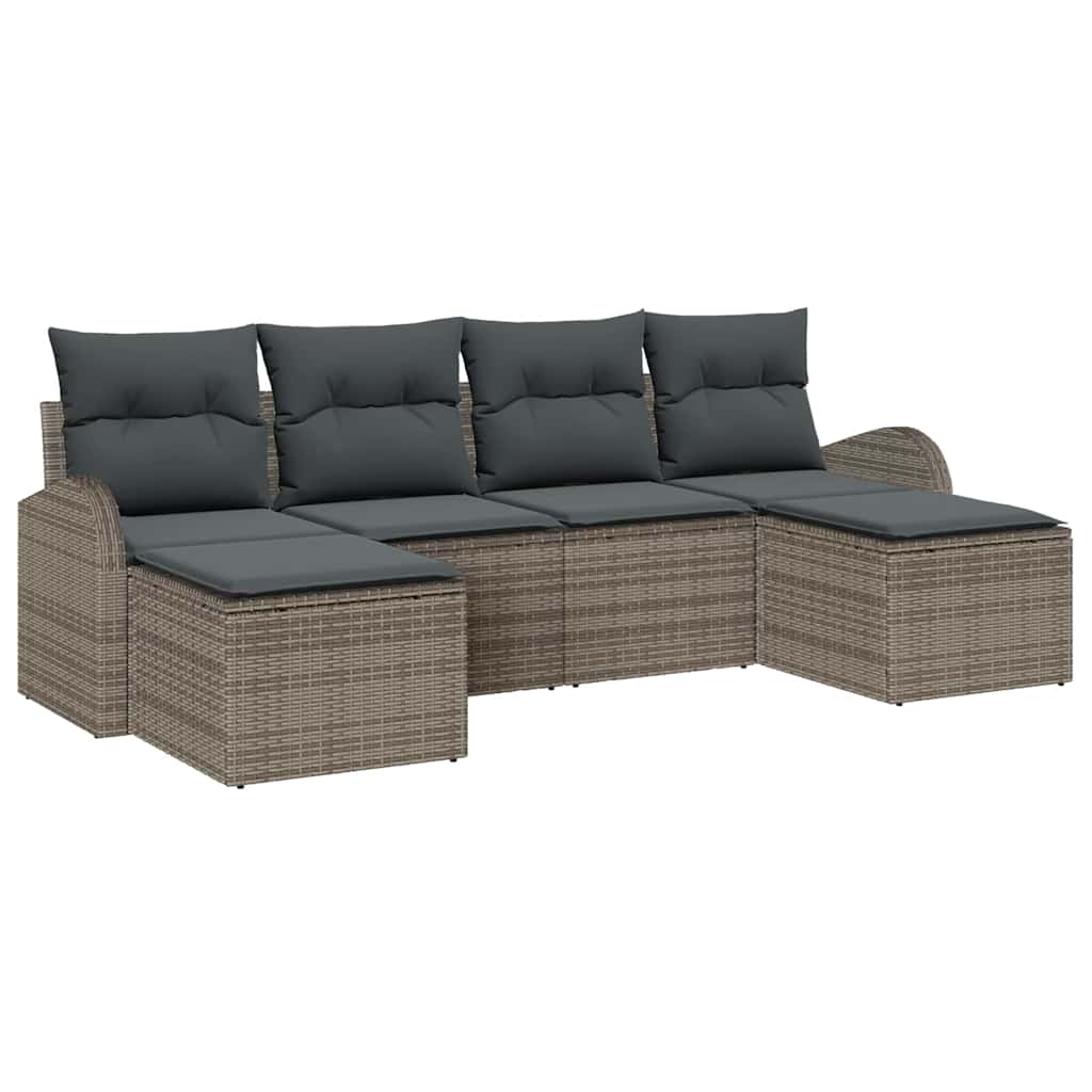 Set sofe s jastukom s pohranom 6 pcs Siva poliratan