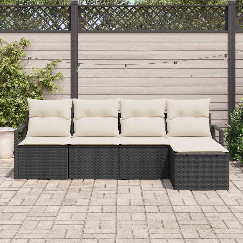 Set sofe s jastukom s pohranom 5 pcs Crna i Krema poliratan