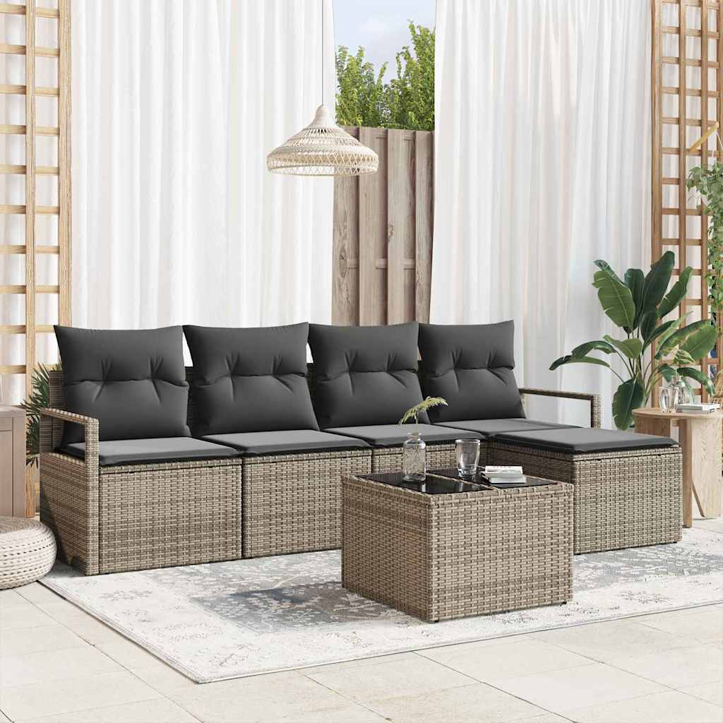 Set sofe s jastukom s pohranom 6 pcs Svijetlo siva poliratan