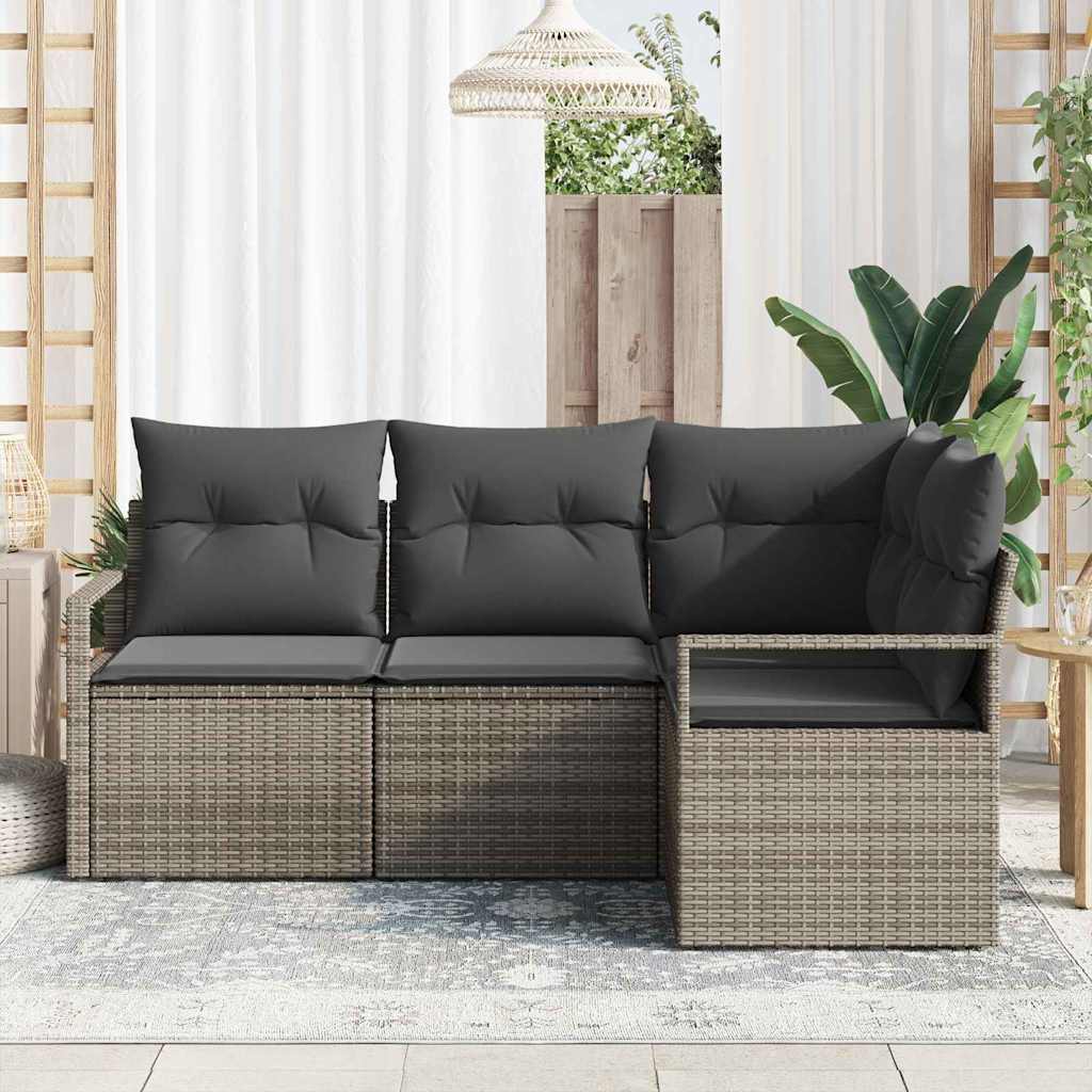Set sofe s jastukom s pohranom 4 pcs Siva poliratan