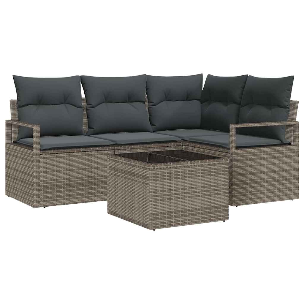 Set sofe s jastukom s pohranom 5 pcs Svijetlo siva poliratan