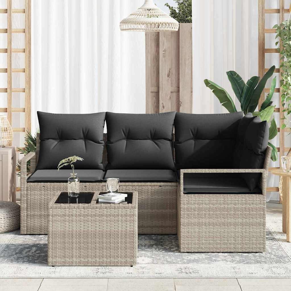 Set sofe s jastukom s pohranom 5 pcs Svijetlo siva poliratan