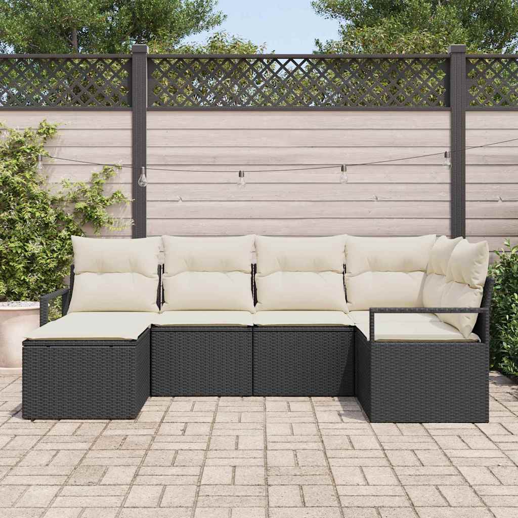 Set sofe s jastukom s pohranom 6 pcs Crna i Krema poliratan
