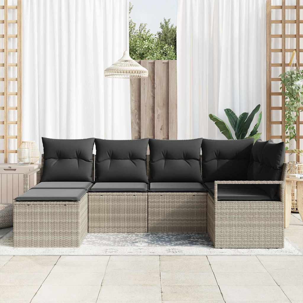Set sofe s jastukom s pohranom 6 pcs Svijetlo siva poliratan