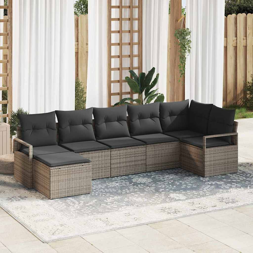 Set sofe s jastukom s pohranom 7 pcs Siva poliratan