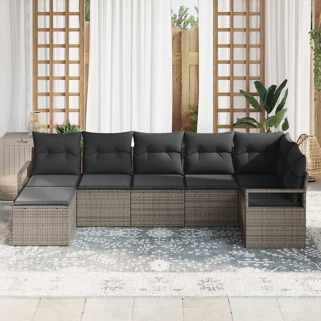 Set sofe s jastukom s pohranom 7 pcs Siva poliratan