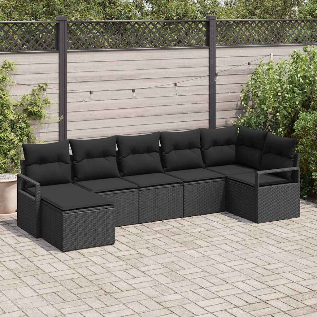 Set sofe s jastukom s pohranom 7 pcs Crna poliratan