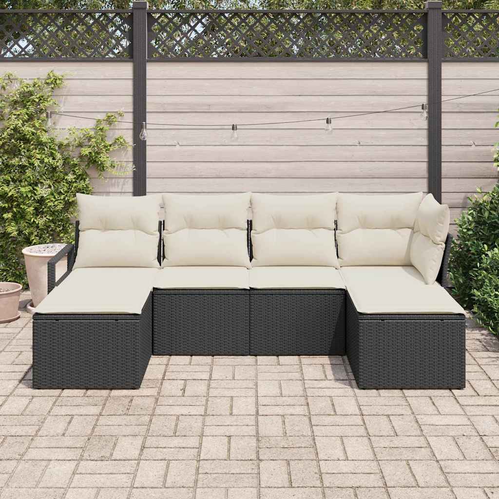 Set sofe s jastukom s pohranom 6 pcs Crna i Krema poliratan