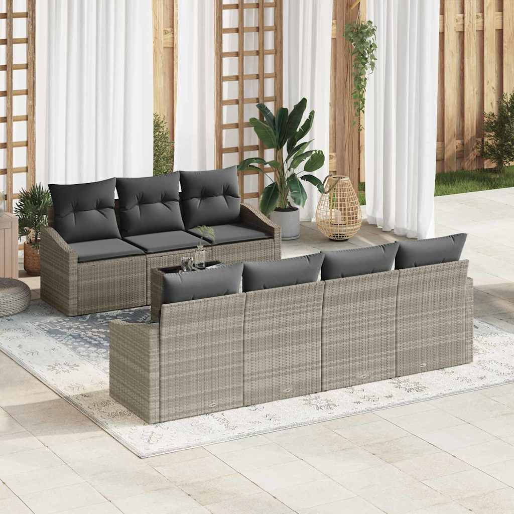 Set sofe s jastukom 8 pcs Svijetlo siva i tamno siva poliratan
