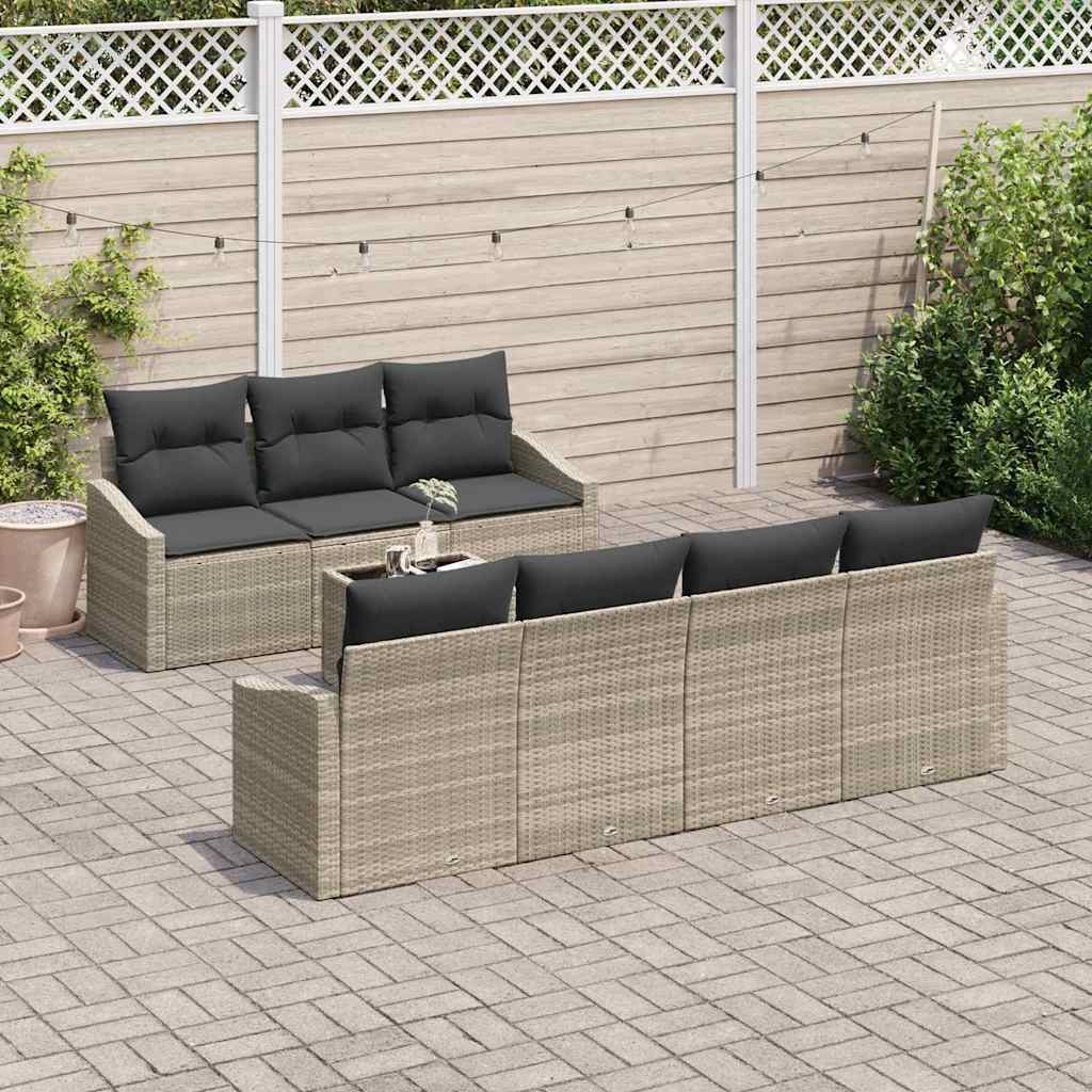 Set sofe s jastukom 8 pcs Svijetlo siva i tamno siva poliratan