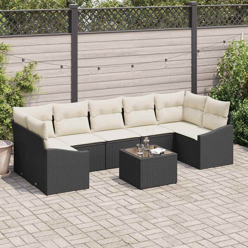 Set sofe s jastukom s pohranom 8 pcs Crna i Krema poliratan