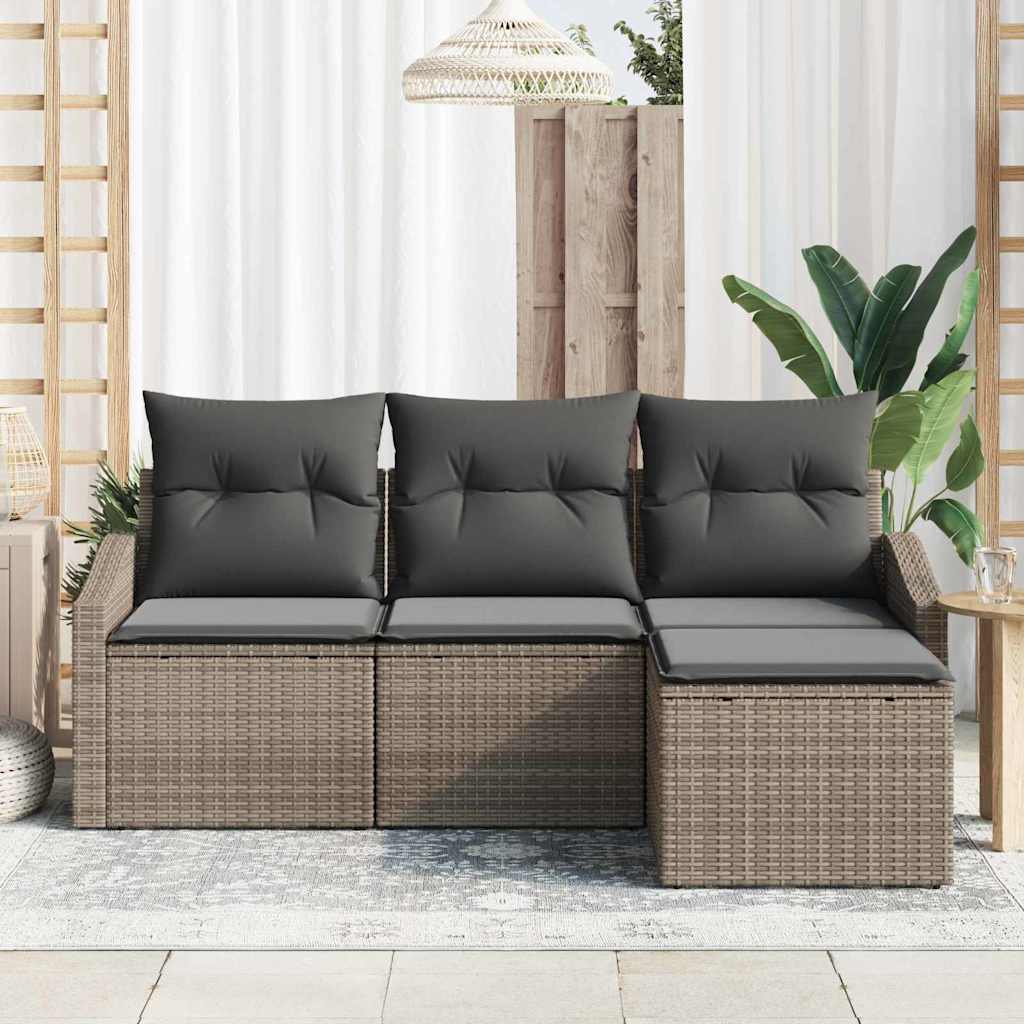 Set sofe s jastukom s pohranom 4 pcs Siva poliratan