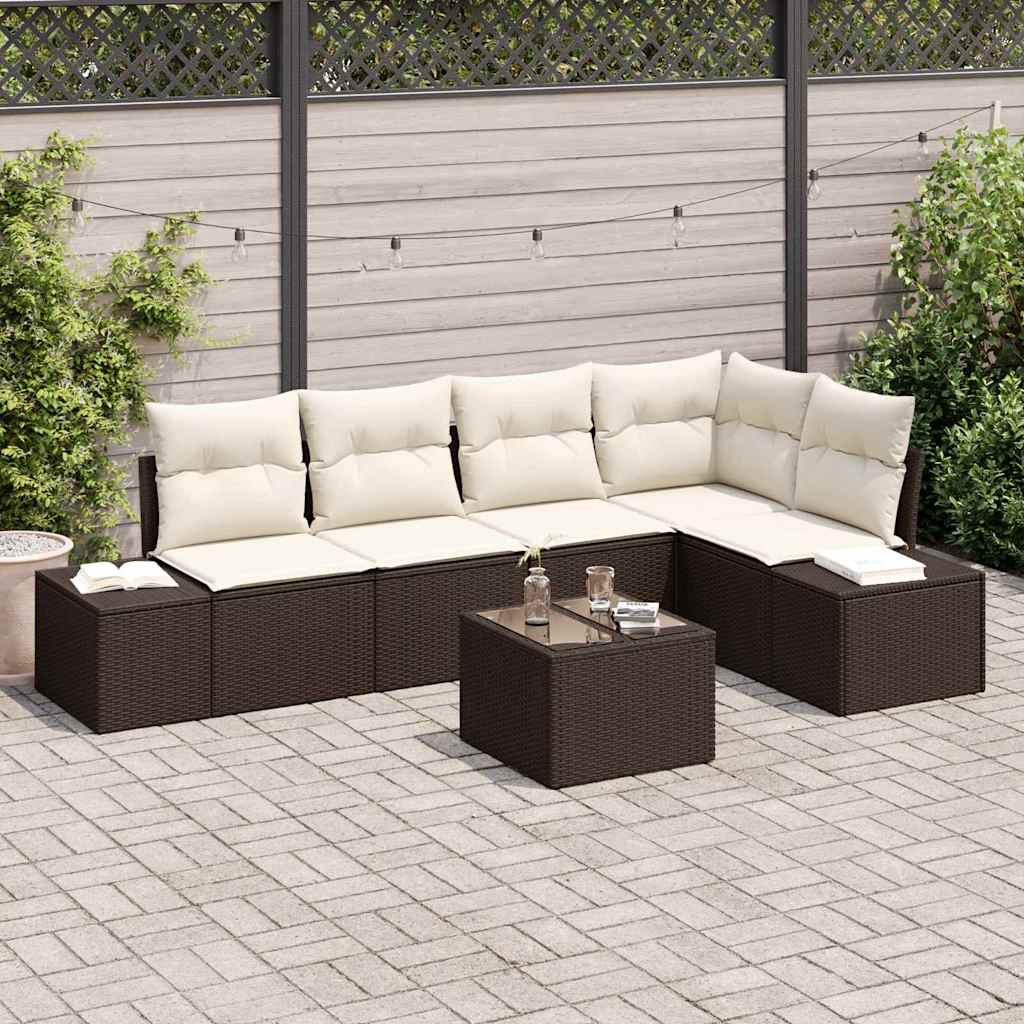 Sjedeća garnitura za vrt s pohranom Smeđa i krem poliratan