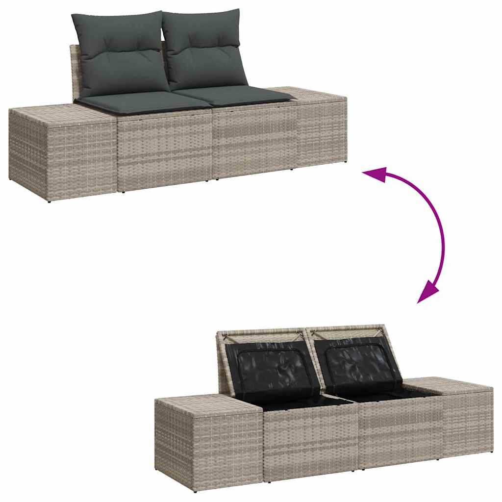 Sjedeća garnitura za vrt 6 pcs Svijetlo siva Poli ratan