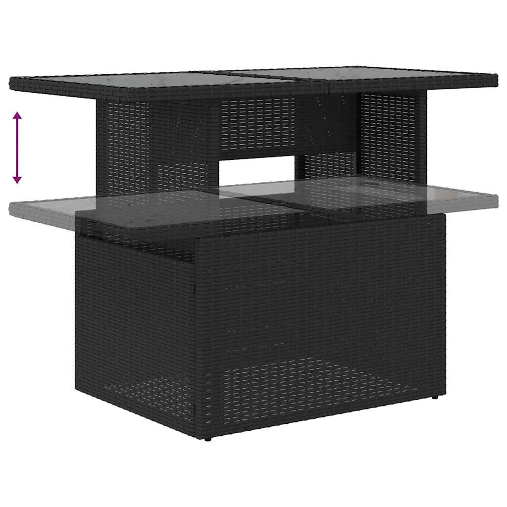 Sjedeća garnitura za vrt 8 kom. 7-Broj sjedala Crna i Tirkizna