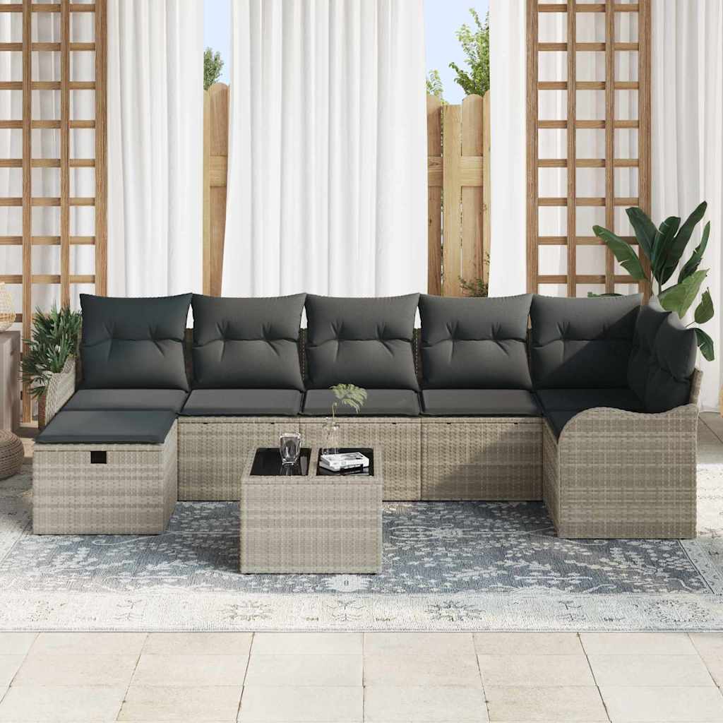 Set sofe s jastukom s pohranom 8 pcs Svijetlo siva poliratan