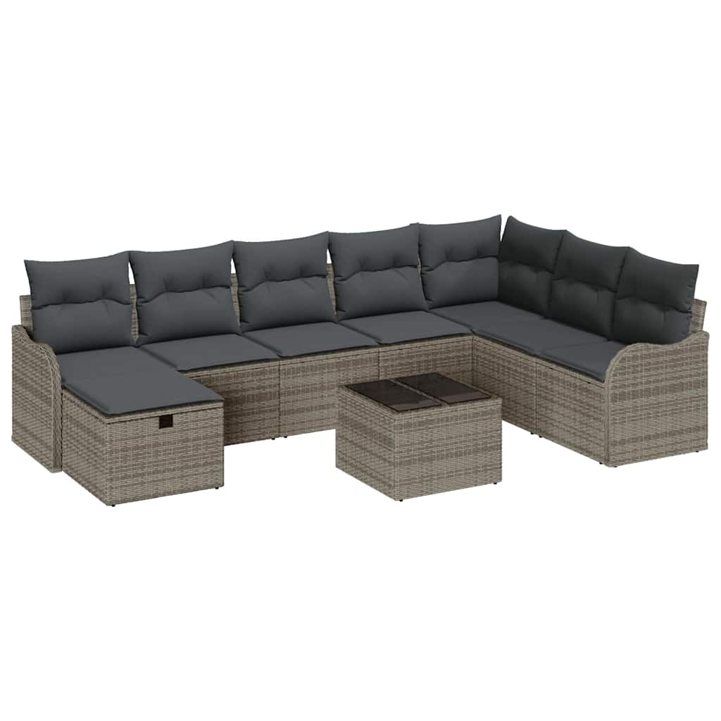 Set sofe s jastukom s pohranom 9 pcs Siva poliratan