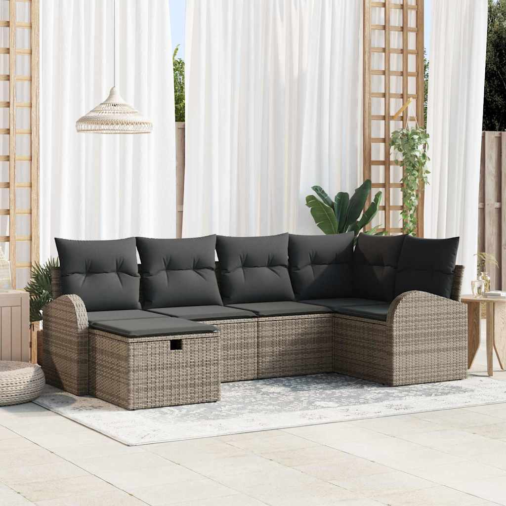 Set sofe s jastukom s pohranom 6 pcs Siva poliratan