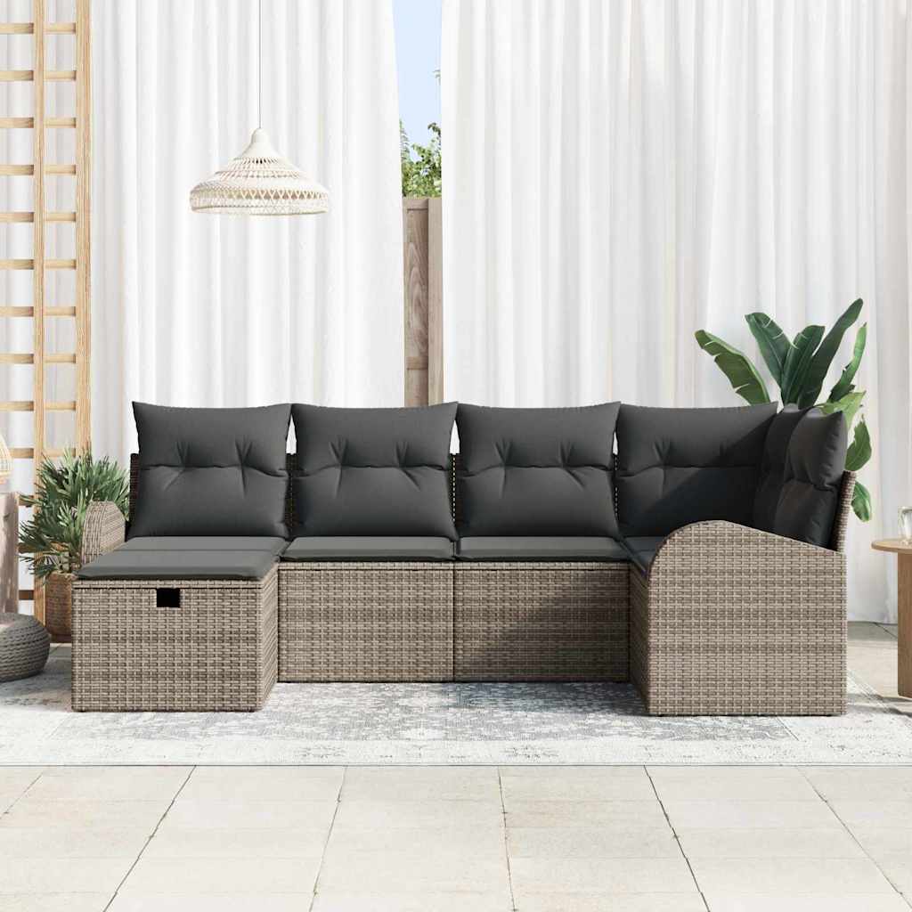 Set sofe s jastukom s pohranom 6 pcs Siva poliratan