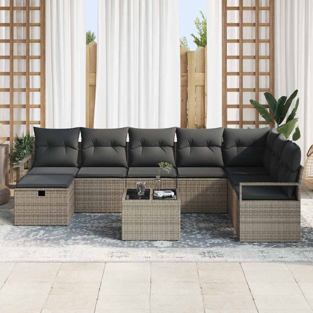 Set sofe s jastukom s pohranom 9 pcs Siva poliratan