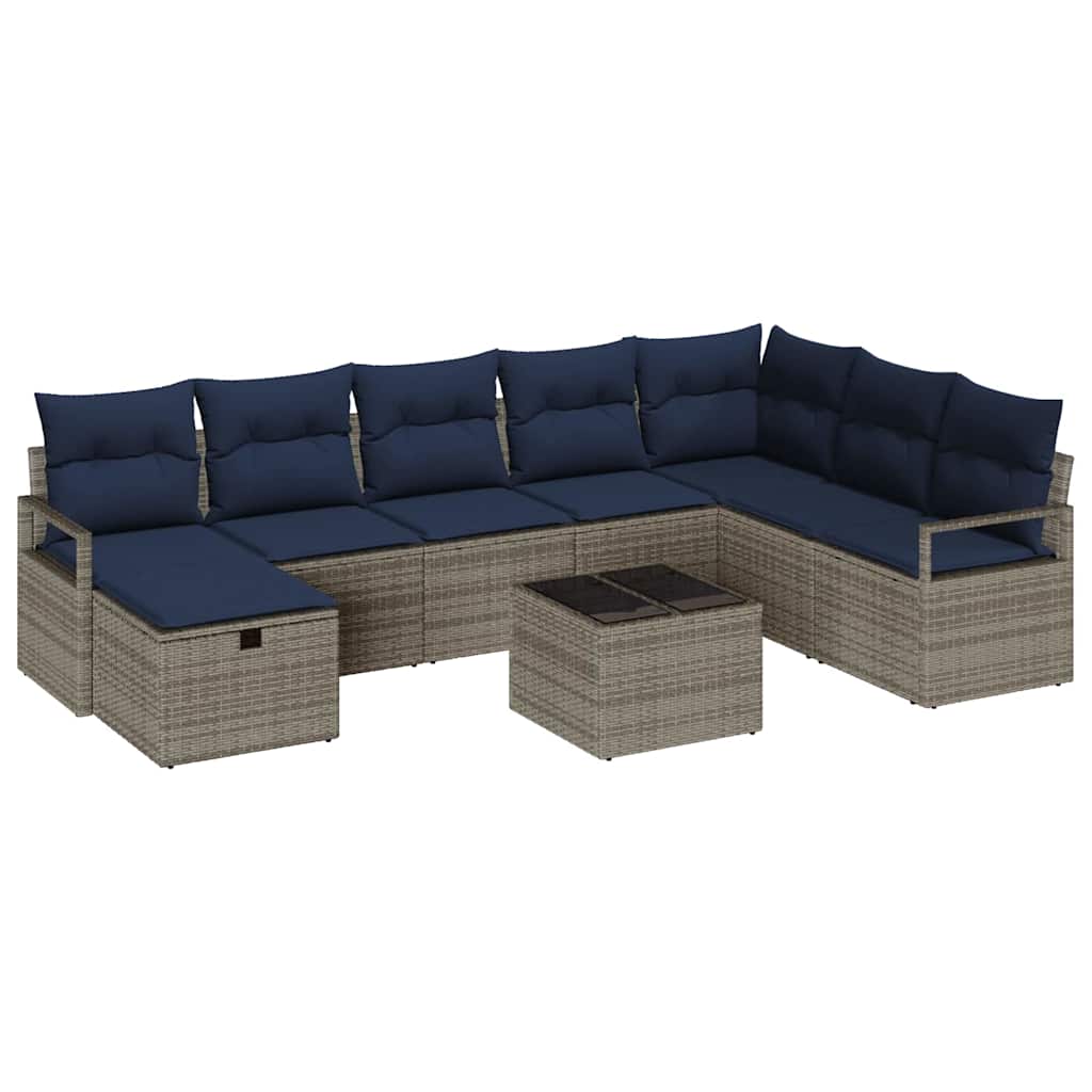 Set sofe s jastukom s pohranom 9 pcs Siva poliratan