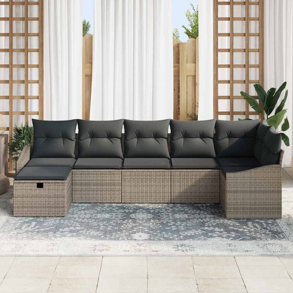 Set sofe s jastukom s pohranom 7 pcs Siva poliratan