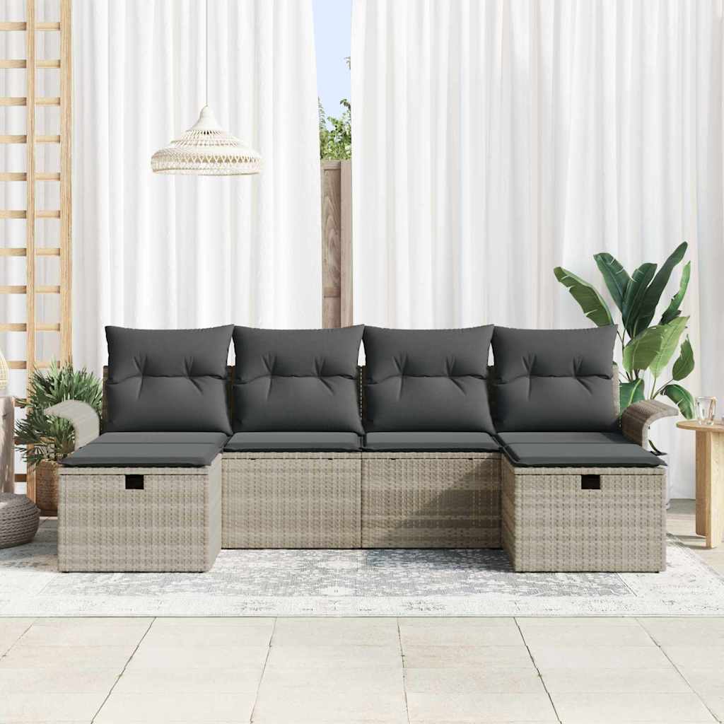 Sjedeća garnitura za vrt 6 kom. Poli ratan Smeđa 251 x 117 x 85 cm