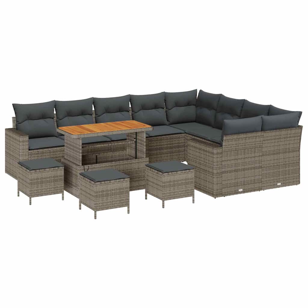 Sjedeća garnitura za vrt 13 pcs Siva poliratan