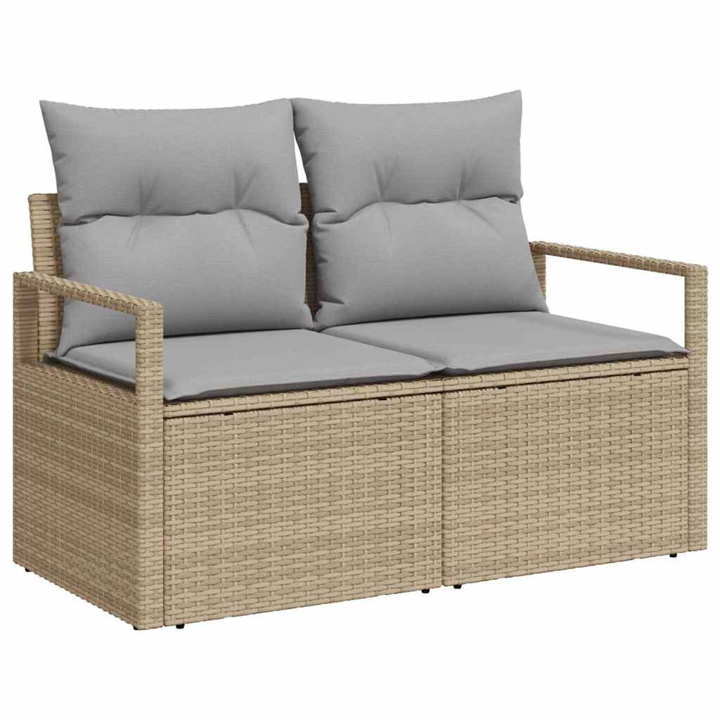 Sjedeća garnitura za vrt s jastukom 13 pcs Bež poliratan