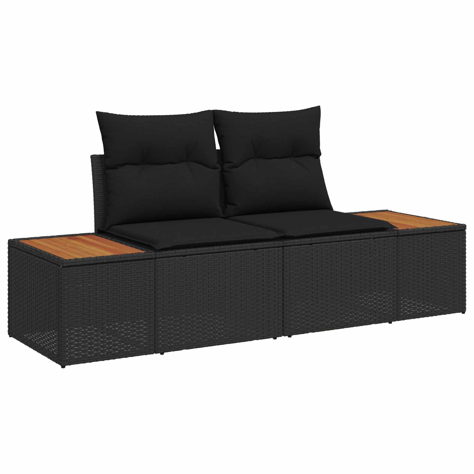 Sjedeća garnitura za vrt s jastukom 13 pcs Crna