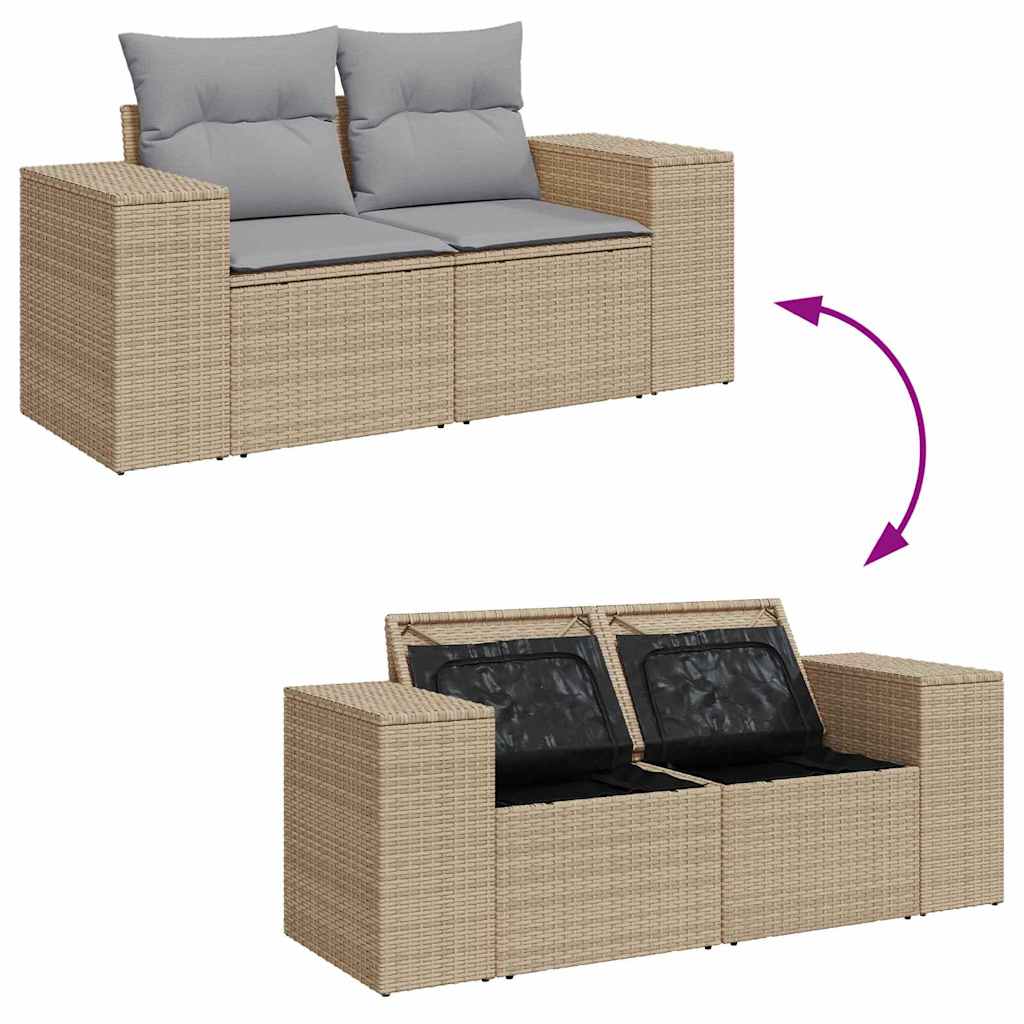 Sjedeća garnitura za vrt 9 pcs Bež i svijetlo siva Poli Ratan