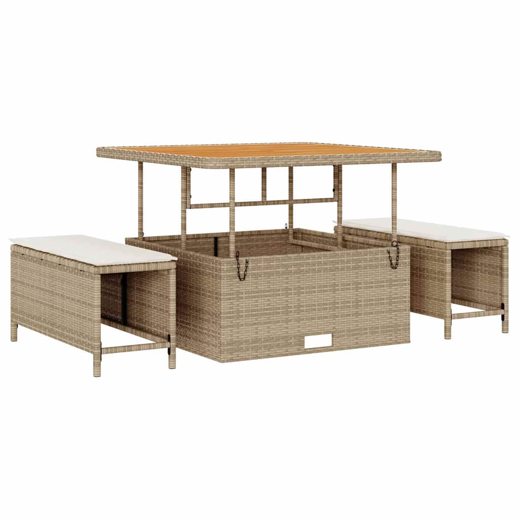 Sjedeća garnitura za vrt s jastukom 11 pcs Bež i krema
