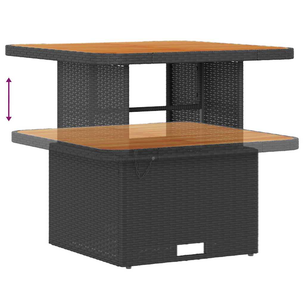 Sjedeća garnitura za vrt s jastukom s pohranom 13 pcs Crna