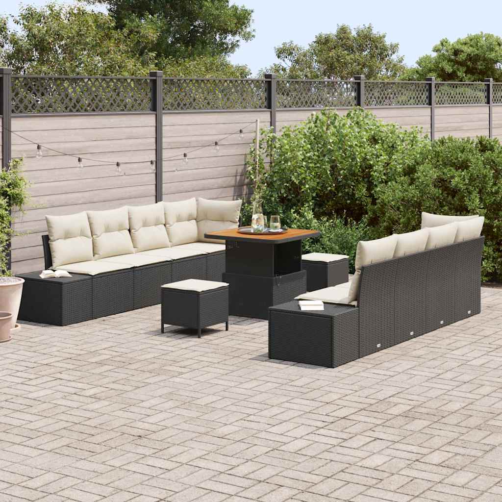 Sjedeća garnitura za vrt Crna 80 x 80 x 71 cm Poli ratan