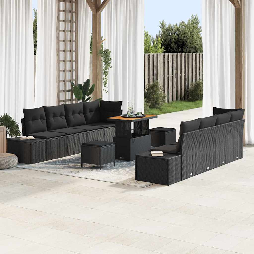 Sjedeća garnitura za vrt Crna 90 x 55 x 71 cm Poli ratan