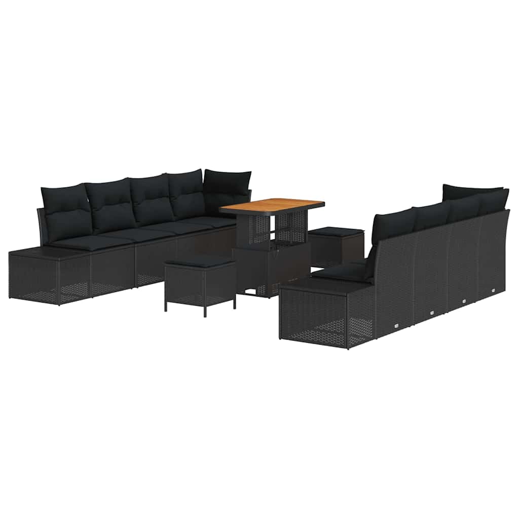 Sjedeća garnitura za vrt Crna 90 x 55 x 71 cm Poli ratan