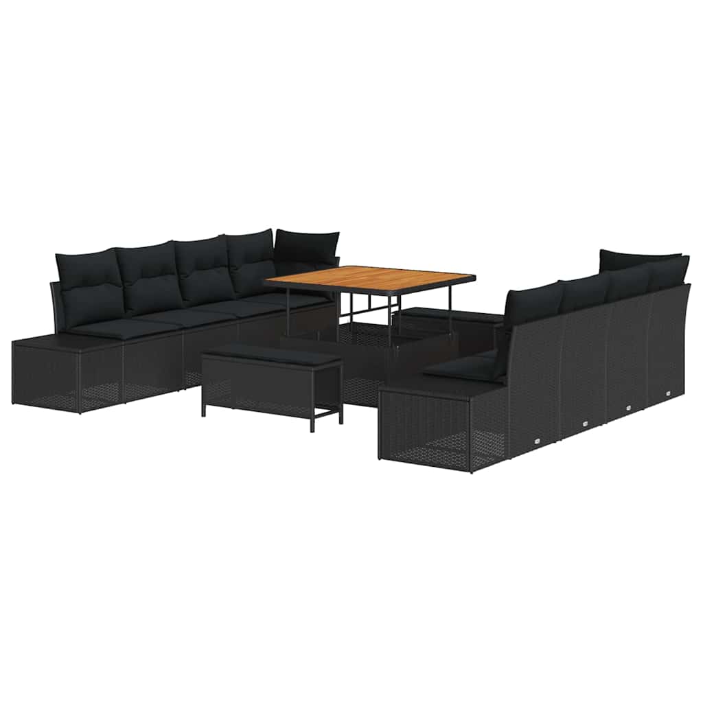 Sjedeća garnitura za vrt Crna 100 x 100 x 71 cm Poli ratan