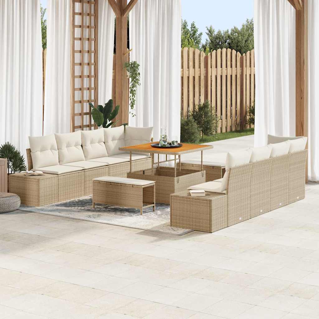 Sjedeća garnitura za vrt Bež 100 x 100 x 71 cm Poli ratan